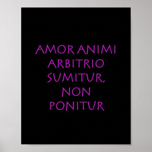 Poster Amor animi arbitrio sumitur non ponitur (Devant)