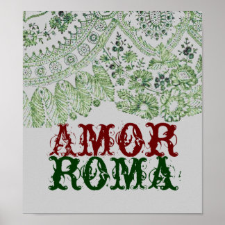 Poster Amor Roma avec dentelle verte