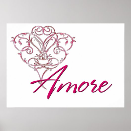 Poster Amore avec le coeur défilé Design 1 - Imprimer (Devant)