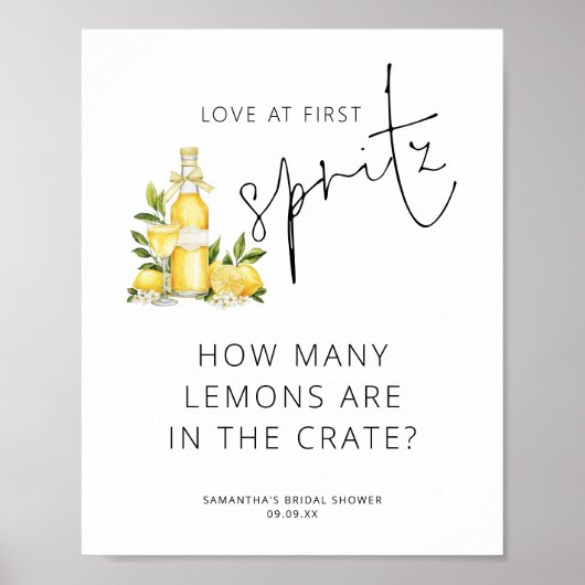 Poster Amour à First Spritz Combien de citrons Fête des m (Devant)
