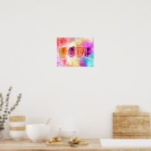 Poster Amour Abstrait coloré moderne en aquarelle (Cuisine)