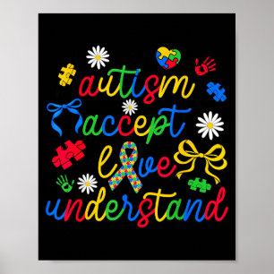 Poster Amour accepter comprendre autisme sensibilisation