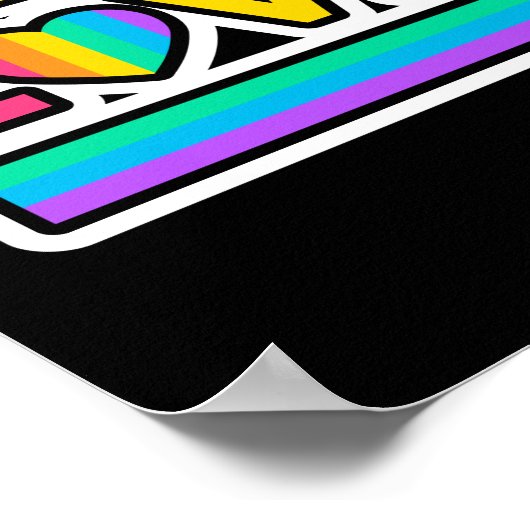 Poster Amour. Amour arc-en-ciel. Pride lgbtq. (Coin)