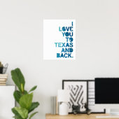Poster Amour aquarelle de Texas et retour (Bureau à domicile)