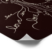 Poster Amour Arbre de Vie Nature Coeurs Brown Cute Rustiq (Coin)