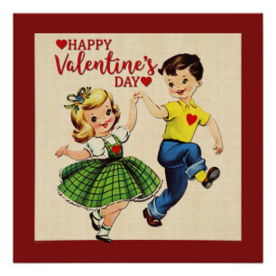Poster Amour artistique vintage Valentine