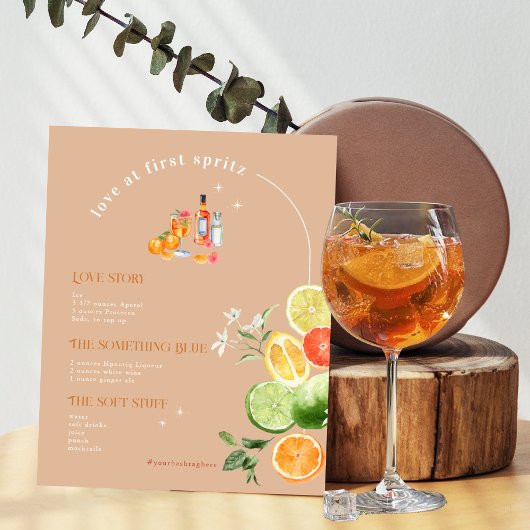 Poster Amour Au Premier Spritz | Boisson signature