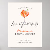 Poster Amour Au Premier Spritz Fête des mariées Bienvenue (Devant)