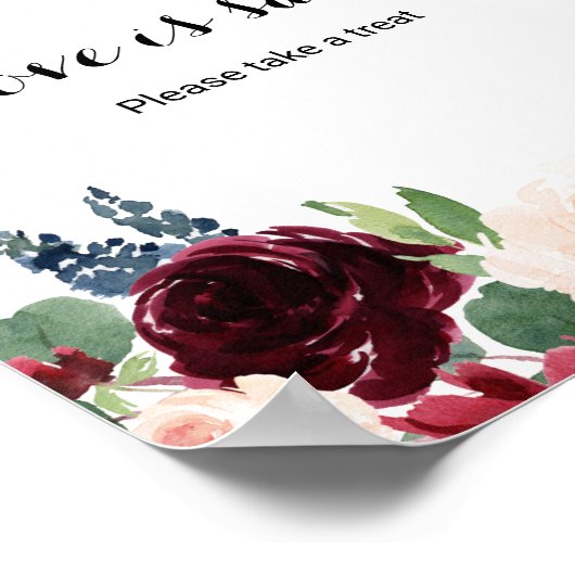 Poster Amour Automnal Rustique Éclatant Bourgogne est Dou (Coin)