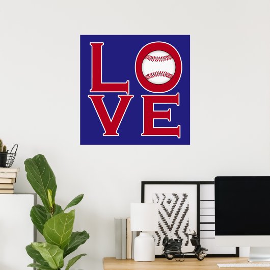 Poster AMOUR : Baseball (Bureau à domicile)
