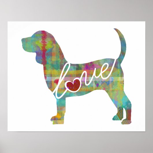 Poster Amour beagle : Une aquarelle moderne (Devant)