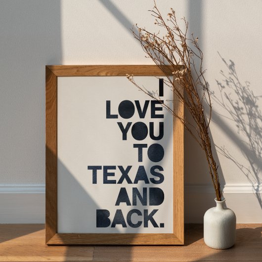 Poster Amour bleu marine de Texas et retour