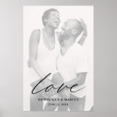 Poster Amour Calligraphie Chic Moderne Mariage Photo Simp (Devant)