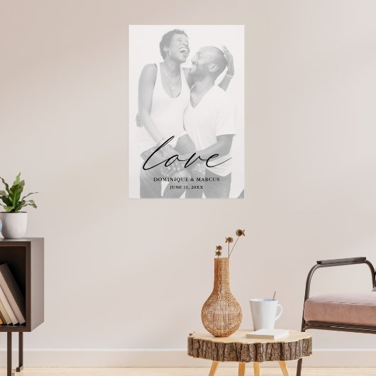 Poster Amour Calligraphie Moderne Chic Simple Mariage Pho (Salon 3)