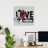 Poster Amour - C'est mon commandement (Jean 15:12) (Bureau à domicile)