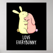Poster Amour Chaque Lapin Amusant Lapin Jeu De Lapin Fonc (Devant)
