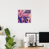 Poster Amour Chien maman rose pourpre (Bureau à domicile)