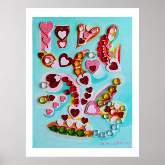 Poster Amour coeur art (Devant)