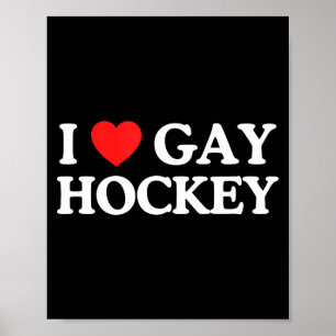 Poster Amour coeur gay hockey déchaîné gay pride défilé g