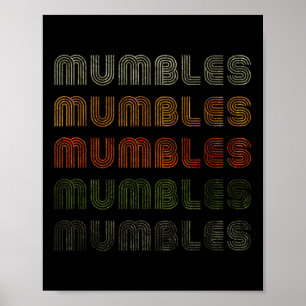 Poster Amour Coeur Mumbles Tee Grunge Style Vintage Noir