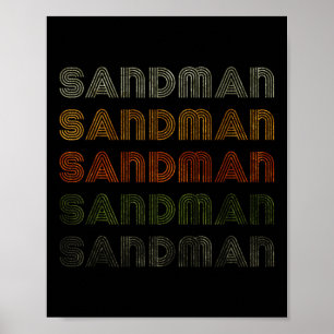 Poster Amour Coeur Sandman Tee Grunge Style Vintage Noir