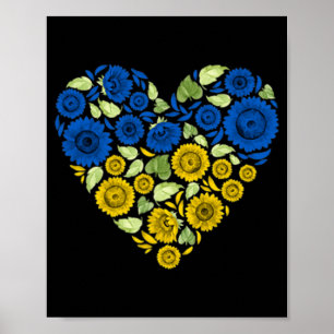 Poster Amour Coeur Ukraine tournesol Ukraine Paix pour vo