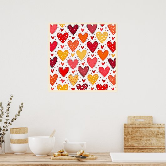 Poster Amour Coloré Design Motif (Cuisine)
