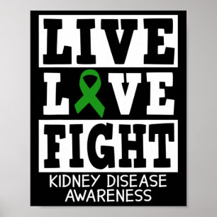 Poster Amour Combattre le ruban vert Sensibilisation aux