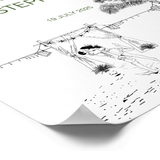 Poster Amour côtier Plage de sable Plage de sable minimal (Coin)