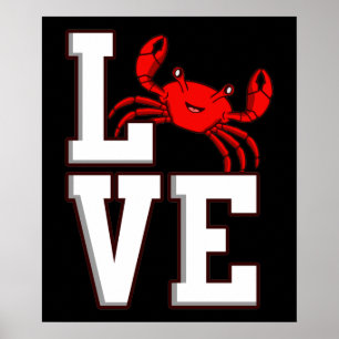 Poster Amour Crabes Fruits de mer Crabe Crabe Homard Mer