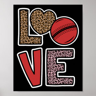 Poster Amour Cricket Mignon Amoureux de Cricket Joueuse d