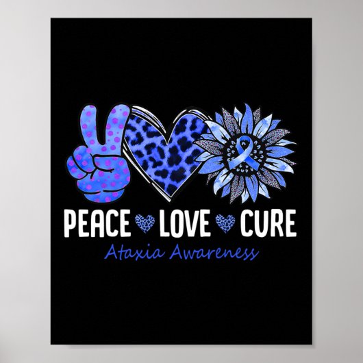 Poster Amour Cure Ataxia Mois de sensibilisation Sunflowe (Devant)