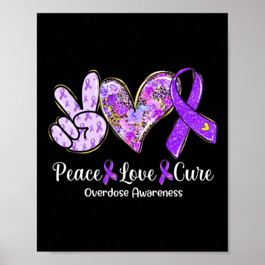 Poster Amour Cure Purple Ribbon Overdose Cadeaux de sensi (Devant)