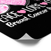 Poster Amour Cure Ruban rose Conscience du cancer du sein (Coin)