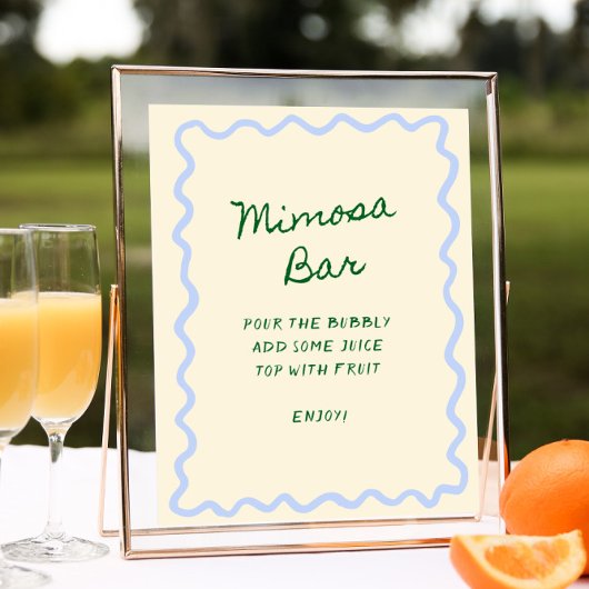 Poster Amour dans Bloom Blue Green Mimosa Bar