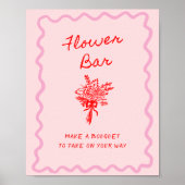 Poster Amour dans la barre de fleurs rouge rose en fleur (Devant)