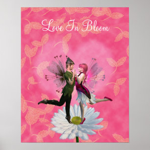 Poster Amour dans la danse de fées de fleur