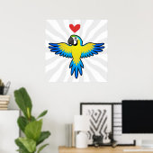 Poster Amour d'Ara / de Perroquet (Bureau à domicile)