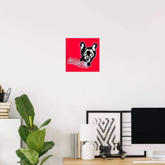 Poster Amour de Bouledogue Français (Bureau à domicile)