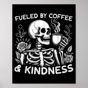 Poster Amour de café de squelette de gentillesse drôle al