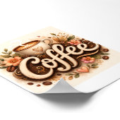 Poster Amour de café floral (Coin)