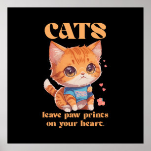 Poster amour de chat mignon