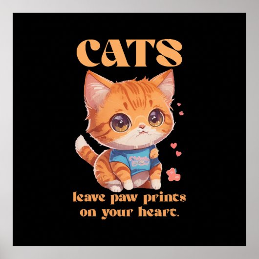 Poster amour de chat mignon (Devant)