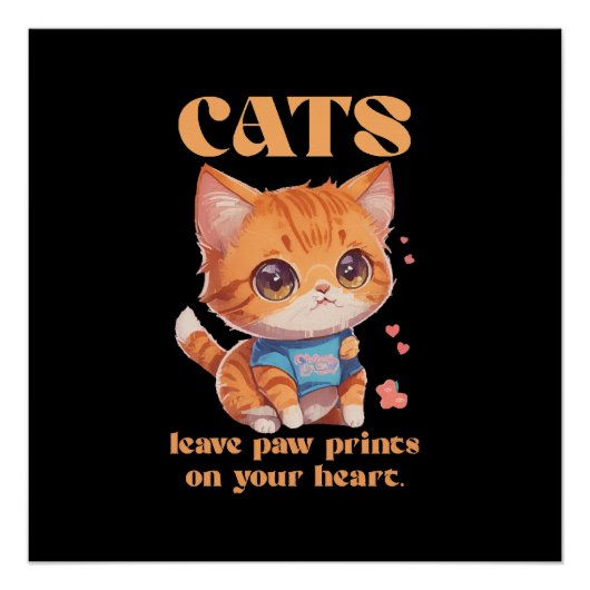 Poster amour de chat mignon (Devant)