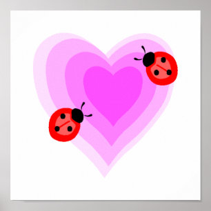 Poster Amour de coccinelle