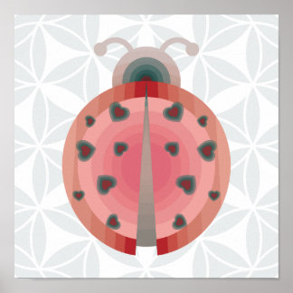 Poster amour de coccinelle