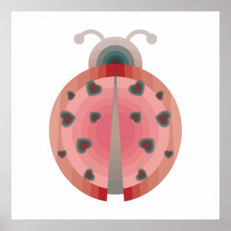 Poster amour de coccinelle