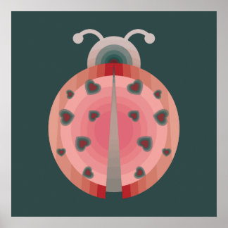 Poster amour de coccinelle