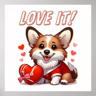 Poster Amour de Corgi Mignon