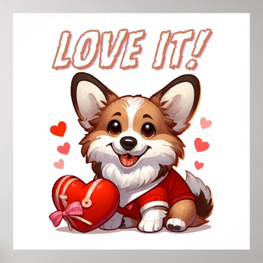 Poster Amour de Corgi Mignon (Devant)